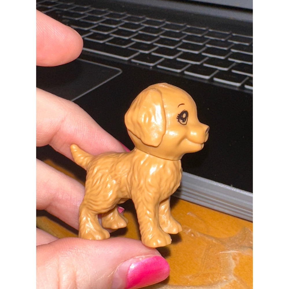 Vintage Barbie Puppy Dog Figurines Set of 2 Golden Retriever Lab Plastic Pets - Picture 5 of 7